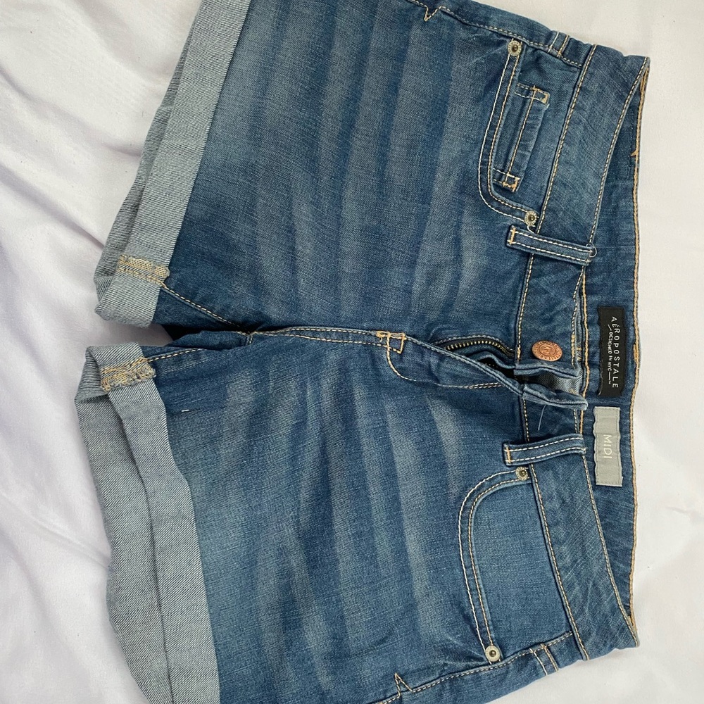 Mid-Rise jean shorts